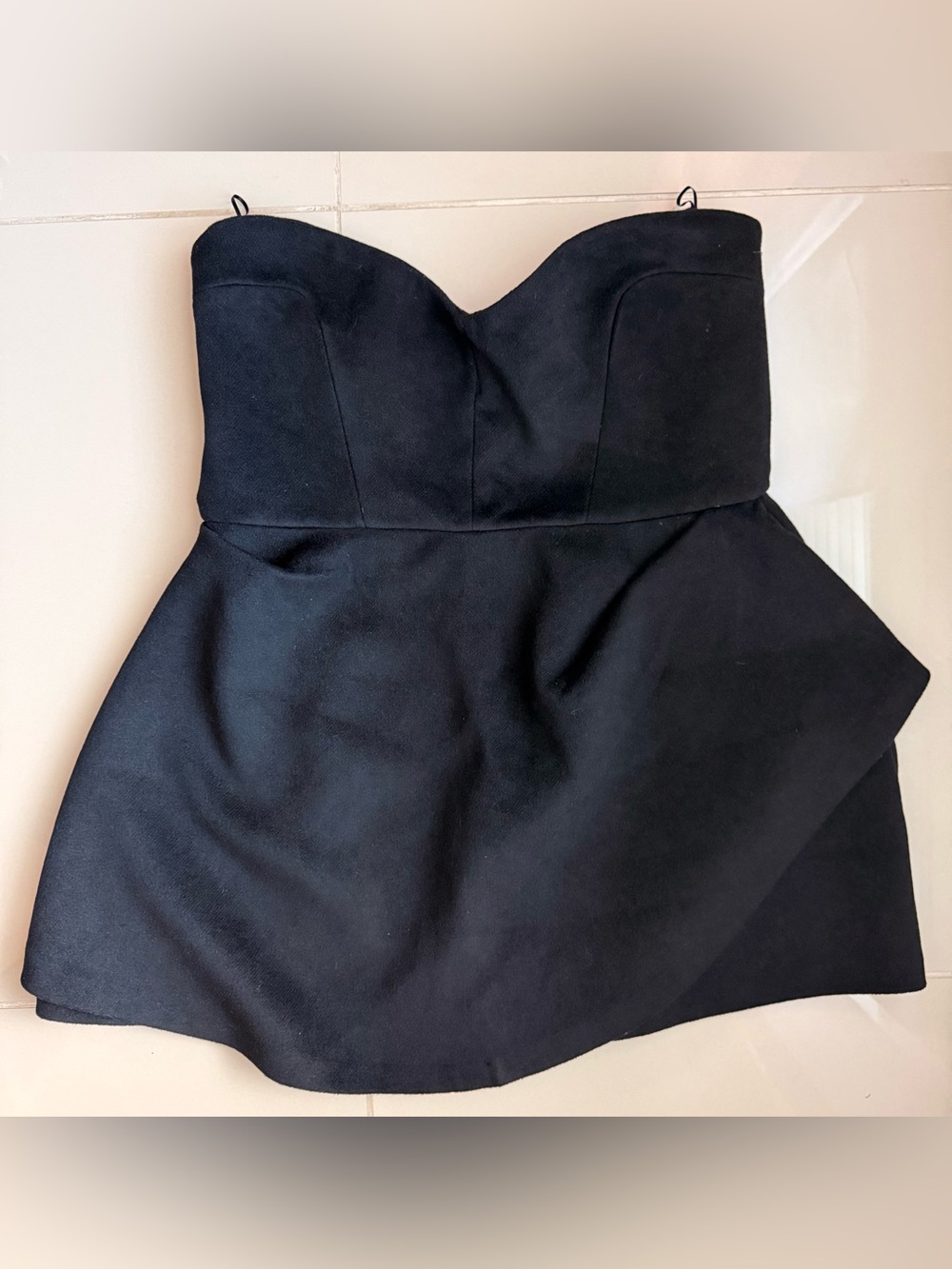 Zara Black Strapless Sweetheart Mini Dress - Size XL